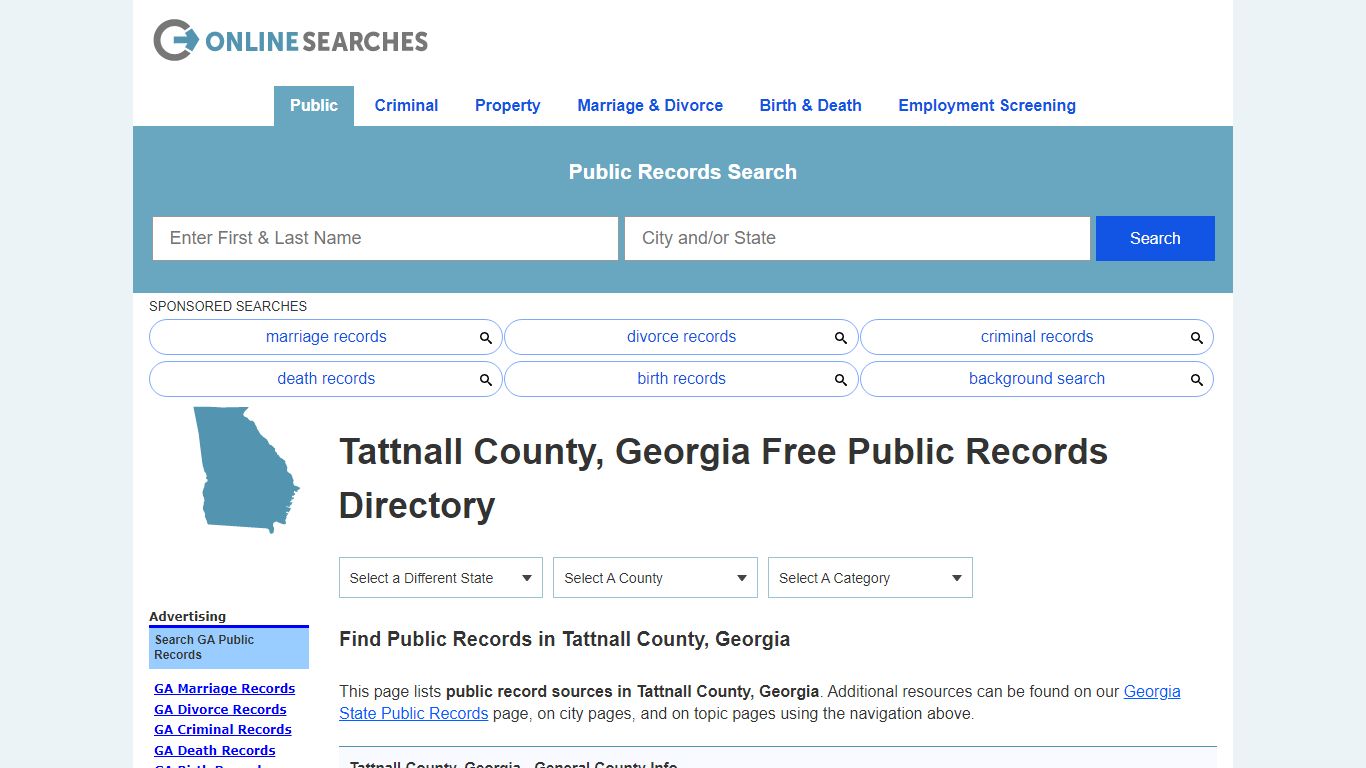 Tattnall County, Georgia Public Records Directory