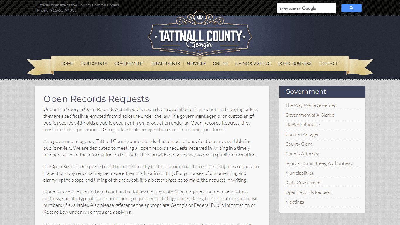 Open Records Request | Tattnall County Ga - Tattnall County, GA