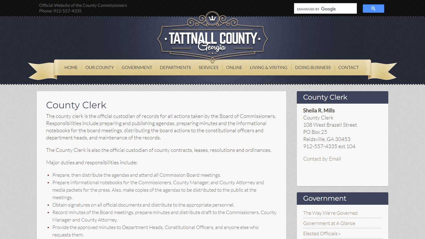 County Clerk | Tattnall County Ga - Tattnall County, GA